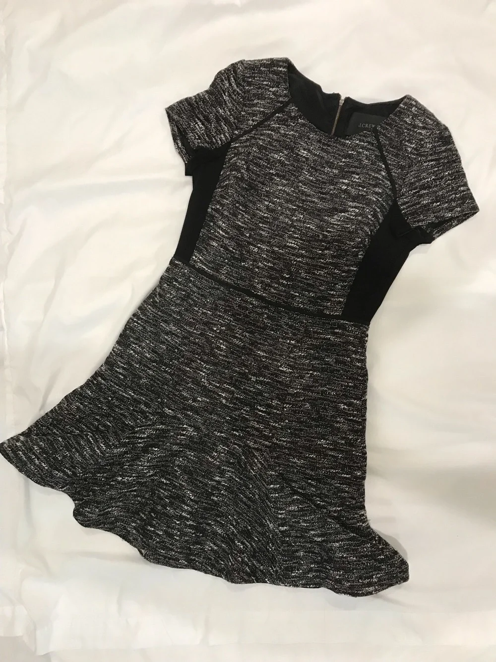 Ladies Black & Gray Textured Fit-and-Flare Dress